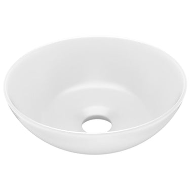 Vidaxl wastafel rond keramiek matwit