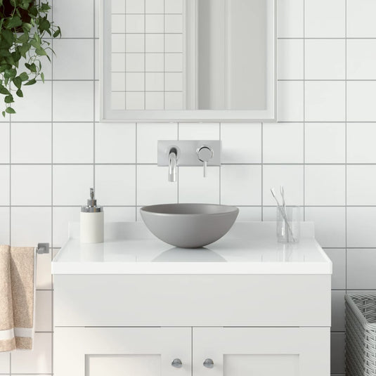 Vidaxl wastafel rond keramiek lichtgrijs