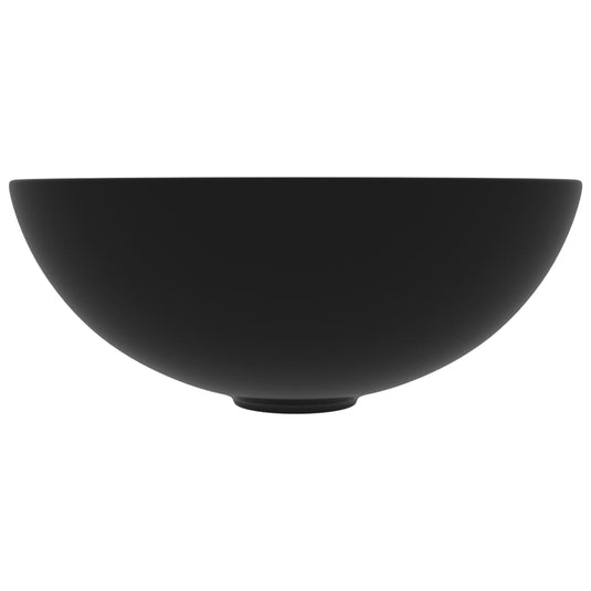 Vidaxl wastafel rond keramiek matzwart