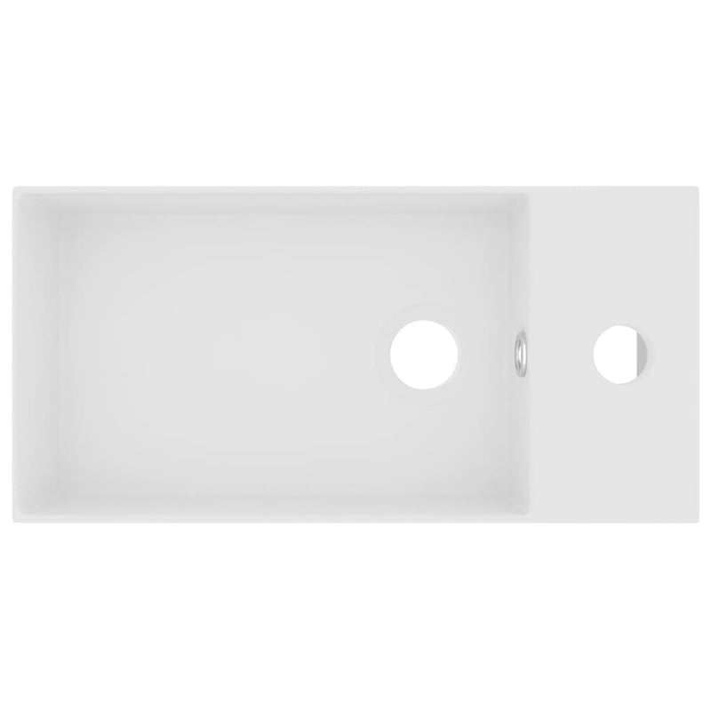 Load image into Gallery viewer, Vidaxl wastafel met overloop keramiek matwit
