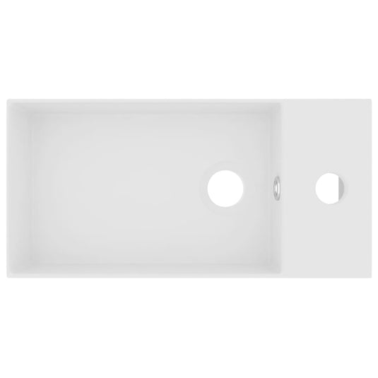 Vidaxl wastafel met overloop keramiek matwit