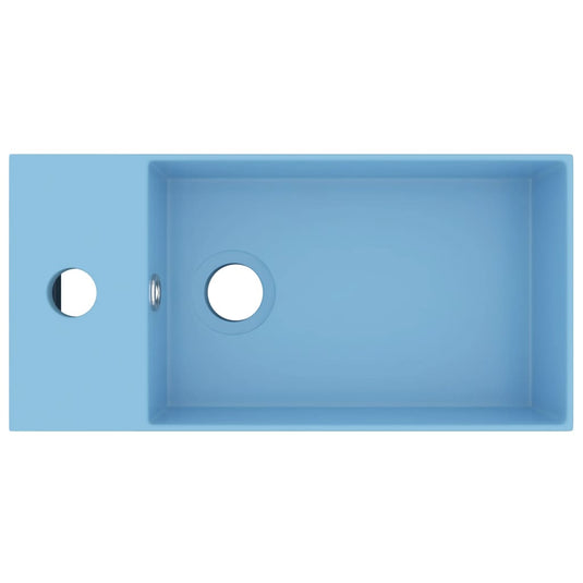 Vidaxl wastafel met overloop keramiek lichtblauw