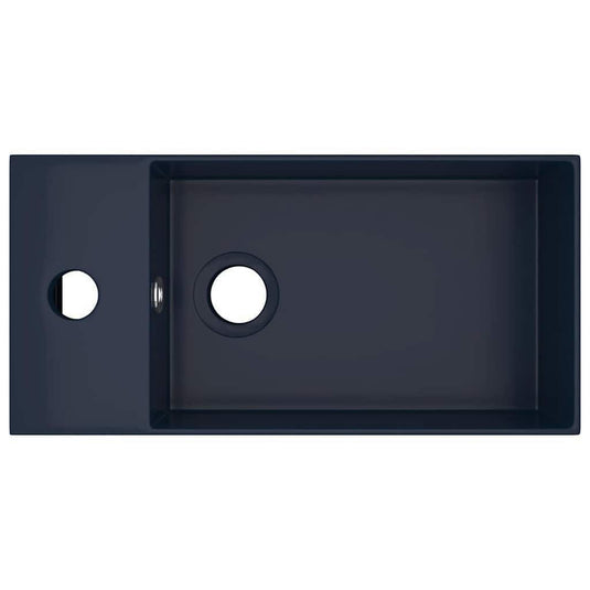 Vidaxl wastafel met overloop keramiek donkerblauw