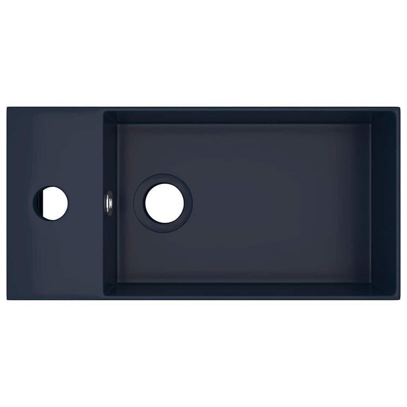 Load image into Gallery viewer, Vidaxl wastafel met overloop keramiek donkerblauw
