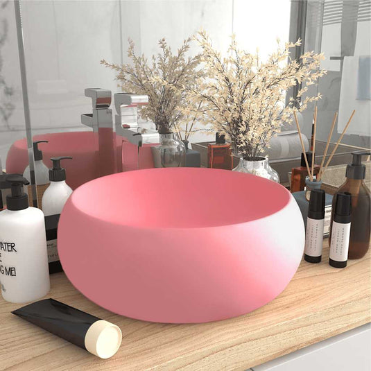 Vidaxl wastafel rond 40x15 cm keramiek matroze