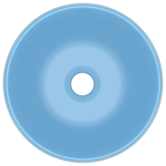 Vidaxl wastafel rond 40x15 cm keramiek mat lichtblauw