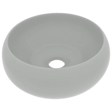 Vidaxl wastafel rond 40x15 cm keramiek mat lichtgrijs