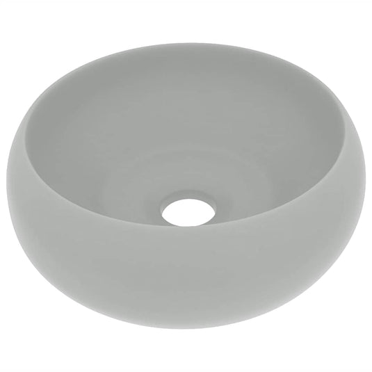 Vidaxl wastafel rond 40x15 cm keramiek mat lichtgrijs