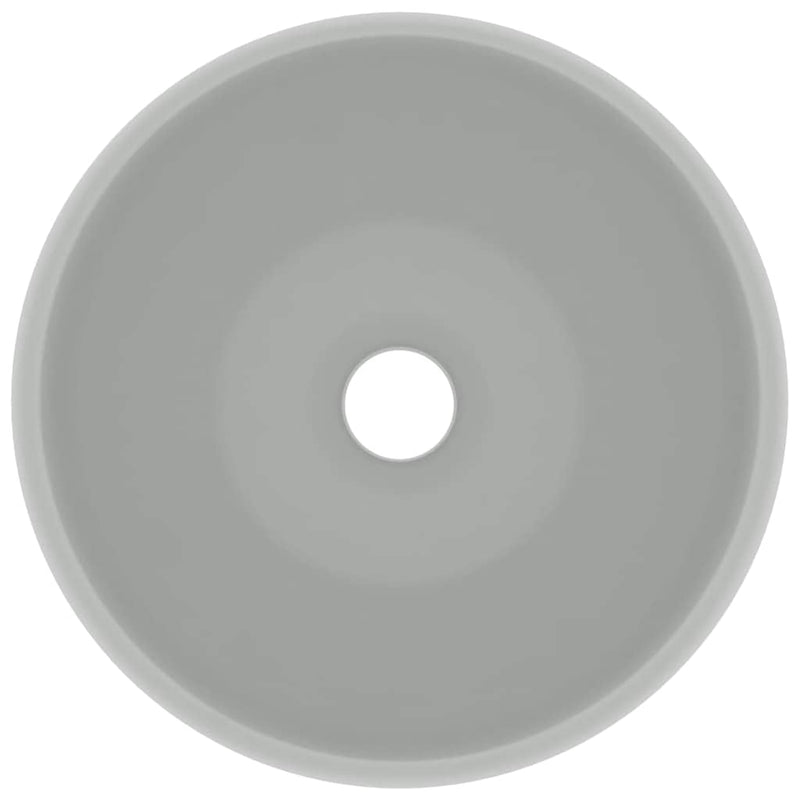 Load image into Gallery viewer, Vidaxl wastafel rond 40x15 cm keramiek mat lichtgrijs
