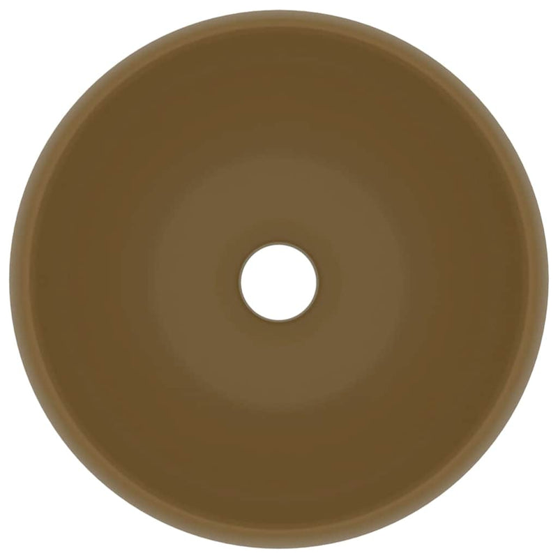 Load image into Gallery viewer, Vidaxl wastafel rond 40x15 cm keramiek matcrème

