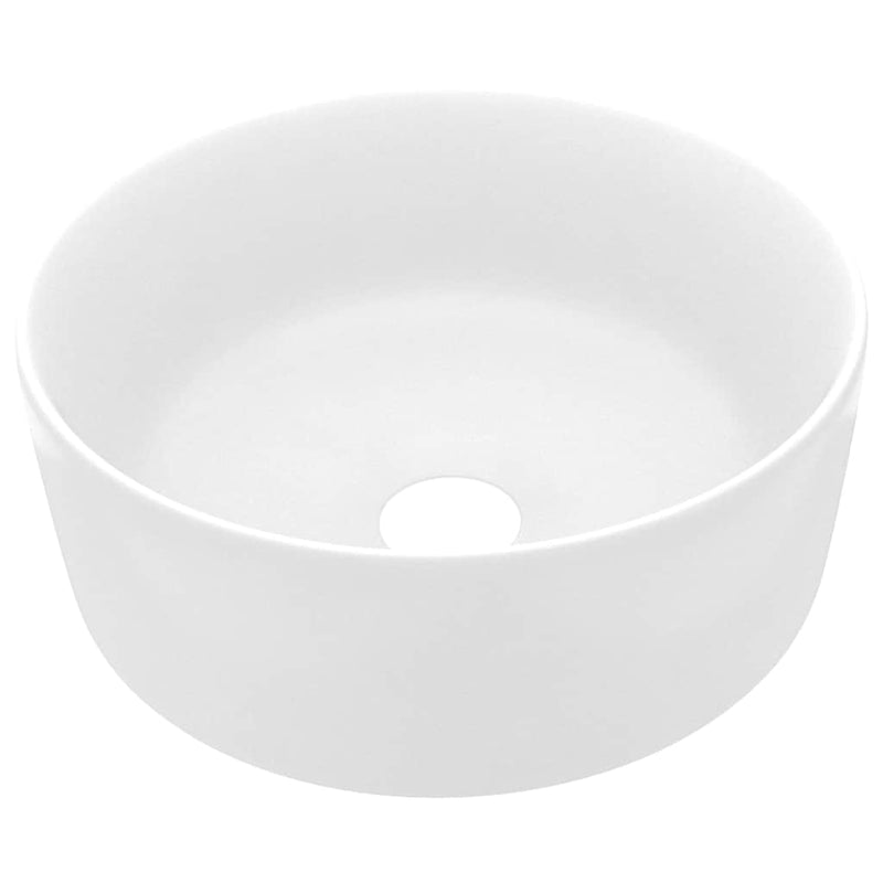 Load image into Gallery viewer, Vidaxl wastafel rond 40x15 cm keramiek matwit
