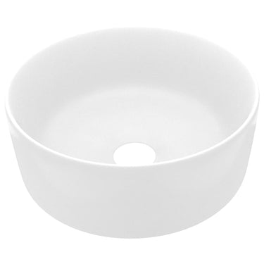 Vidaxl wastafel rond 40x15 cm keramiek matwit