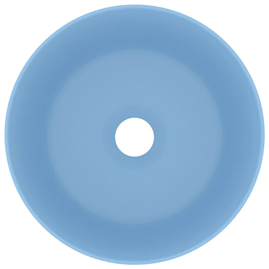 Vidaxl wastafel rond 40x15 cm keramiek mat lichtblauw