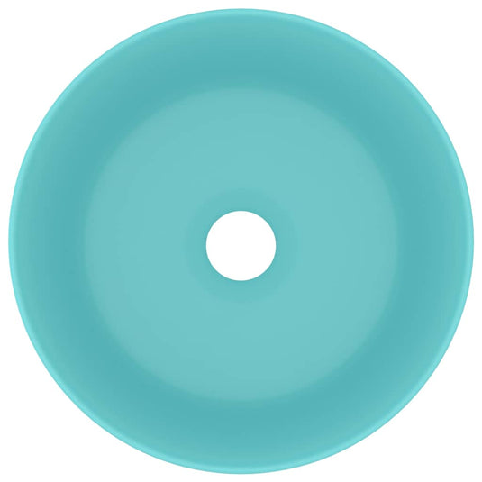 Vidaxl wastafel rond 40x15 cm keramiek mat lichtgroen