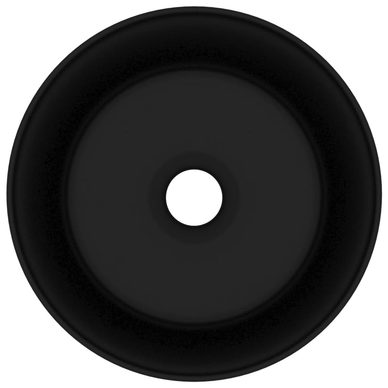 Load image into Gallery viewer, Vidaxl wastafel rond 40x15 cm keramiek matzwart
