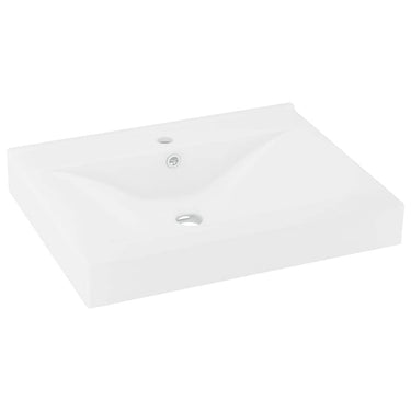 Vidaxl wastafel met kraangat 60x46 cm keramiek matwit