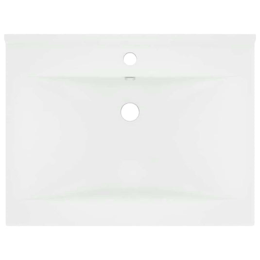 Vidaxl wastafel met kraangat 60x46 cm keramiek matwit