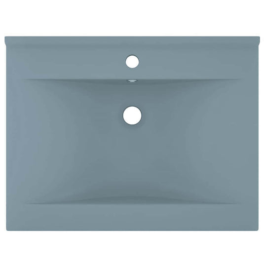 Vidaxl wastafel met kraangat 60x46 cm keramiek mat lichtblauw