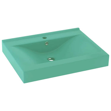 Vidaxl wastafel met kraangat 60x46 cm keramiek mat lichtgroen