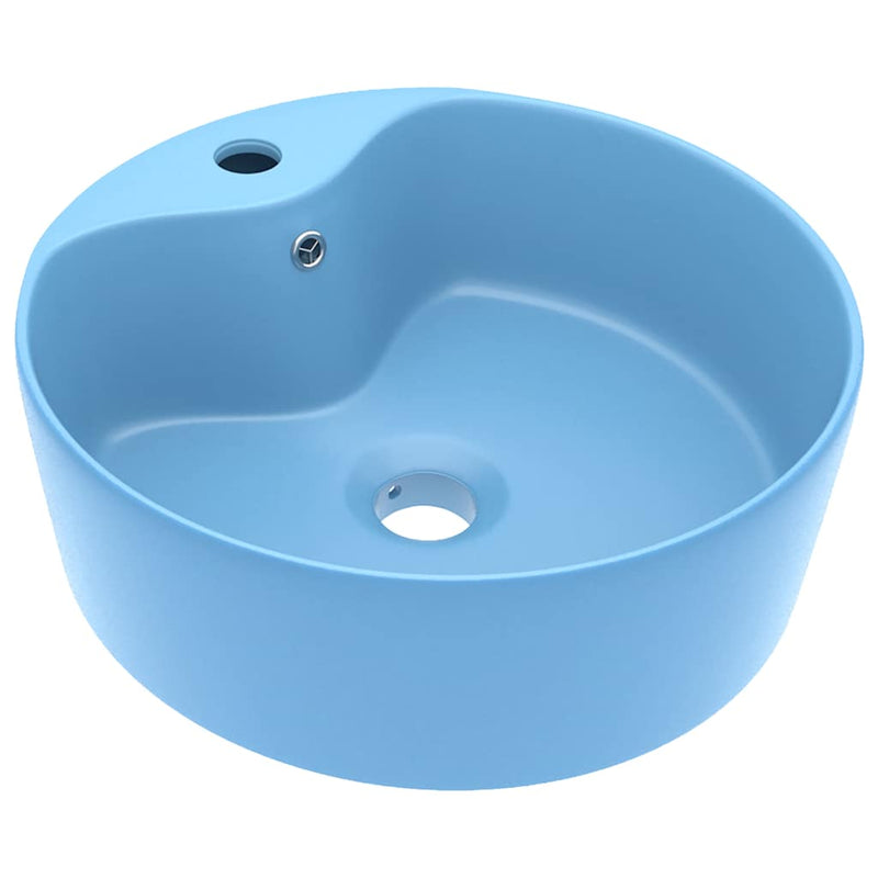 Load image into Gallery viewer, Vidaxl wastafel met overloop 36x13 cm keramiek mat lichtblauw
