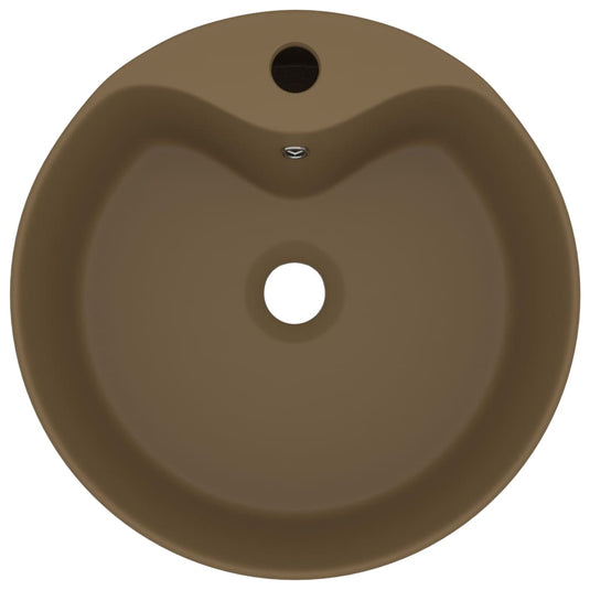 Vidaxl wastafel met overloop 36x13 cm keramiek matcrème