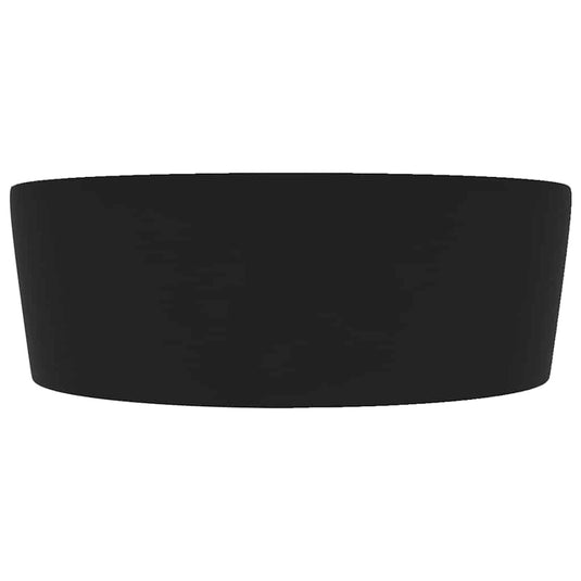 Vidaxl wastafel met overloop 36x13 cm keramiek matzwart