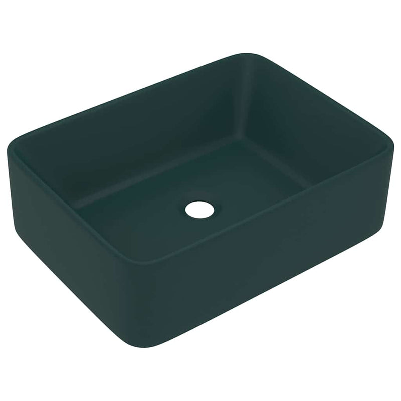 Load image into Gallery viewer, Vidaxl wastafel 41x30x12 cm keramiek mat donkergroen
