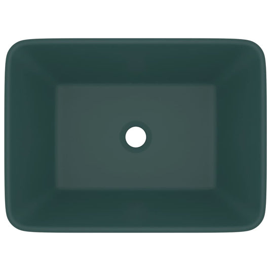 Vidaxl wastafel 41x30x12 cm keramiek mat donkergroen
