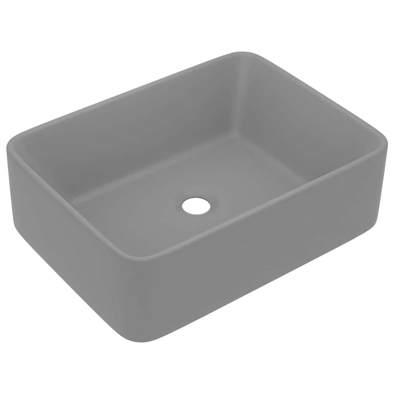 Load image into Gallery viewer, Vidaxl wastafel 41x30x12 cm keramiek mat lichtgrijs
