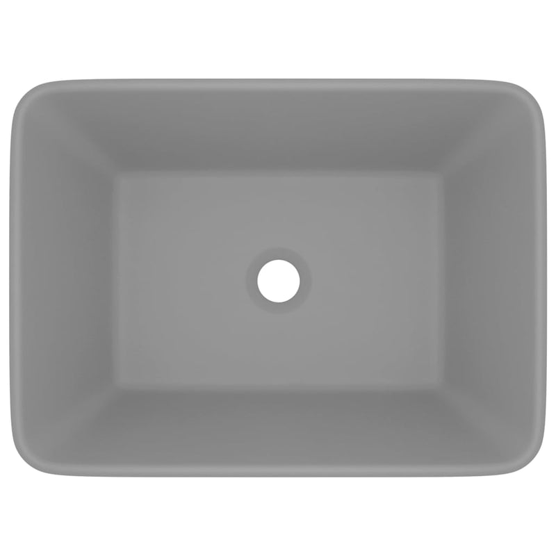 Load image into Gallery viewer, Vidaxl wastafel 41x30x12 cm keramiek mat lichtgrijs
