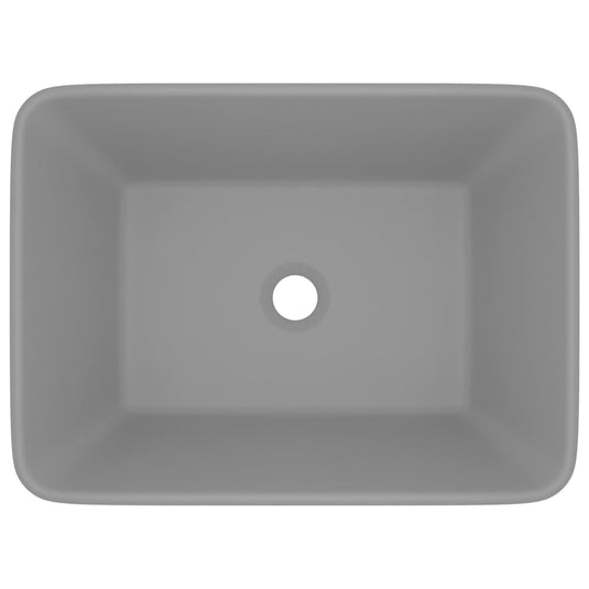 Vidaxl wastafel 41x30x12 cm keramiek mat lichtgrijs