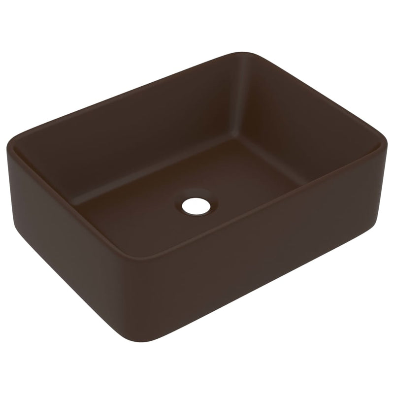 Load image into Gallery viewer, Vidaxl wastafel 41x30x12 cm keramiek mat donkerbruin
