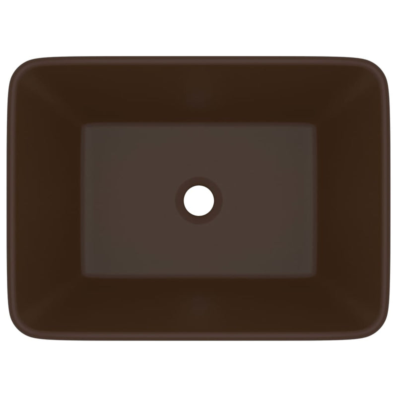 Load image into Gallery viewer, Vidaxl wastafel 41x30x12 cm keramiek mat donkerbruin
