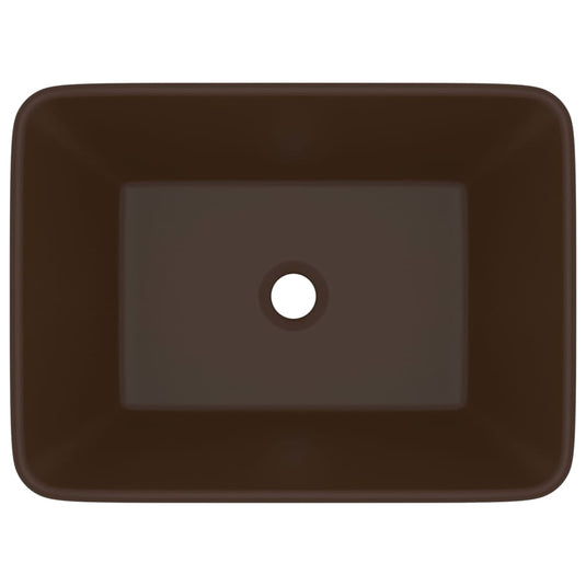 Vidaxl wastafel 41x30x12 cm keramiek mat donkerbruin