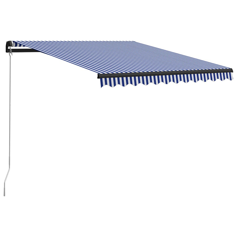 Load image into Gallery viewer, Vidaxl luifel handmatig uittrekbaar 300x250 cm blauw en wit
