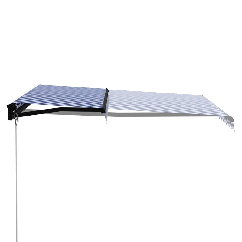 Load image into Gallery viewer, Vidaxl luifel handmatig uittrekbaar 300x250 cm blauw en wit

