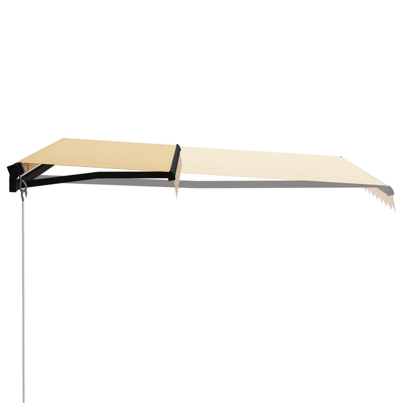 Load image into Gallery viewer, Vidaxl luifel handmatig uittrekbaar 300x250 cm geel en wit
