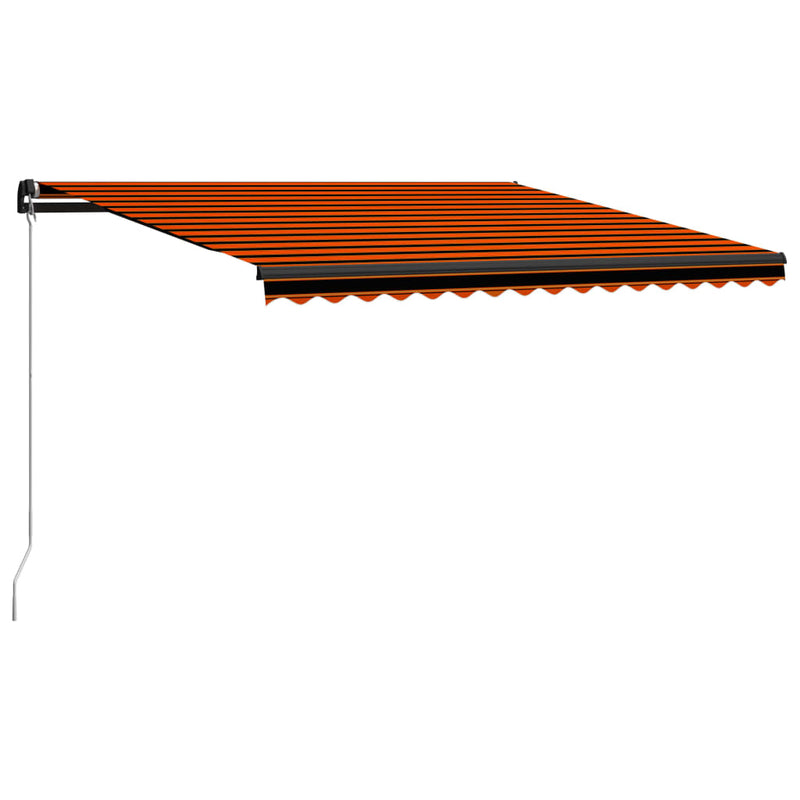 Load image into Gallery viewer, VidaXL Luifel handmatig uittrekbaar met LED 400x300 cm oranje en bruin
