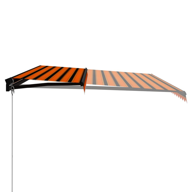 Load image into Gallery viewer, VidaXL Luifel handmatig uittrekbaar met LED 500x300 cm oranje en bruin
