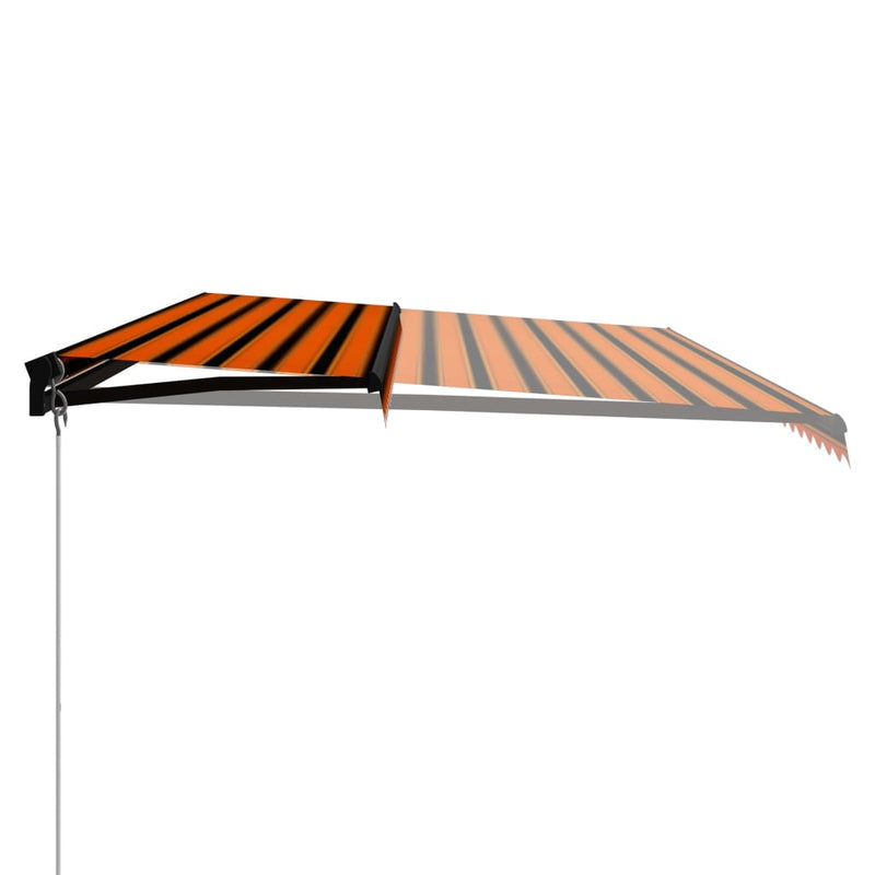 Load image into Gallery viewer, VidaXL Luifel handmatig uittrekbaar met LED 600x300 cm oranje en bruin
