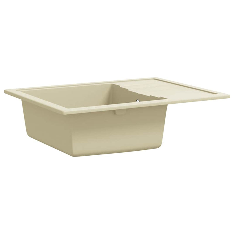 Load image into Gallery viewer, Vidaxl gootsteen met overloopgat ovaal graniet beige

