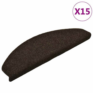 Vidaxl trapmatten zelfklevend 15 stuks 65x21x4 cm donkerbruin halfrond groot