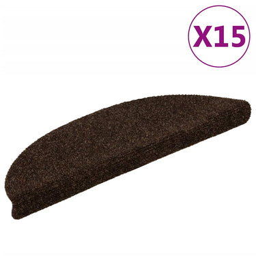 Vidaxl trapmatten zelfklevend 15 stuks 56x17x3 cm bruin halfrond