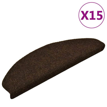 Vidaxl trapmatten zelfklevend 15 stuks 65x21x4 cm bruin halfrond groot