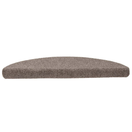 Vidaxl trapmatten zelfklevend 15 stuks 56x17x3 cm beige halfrond