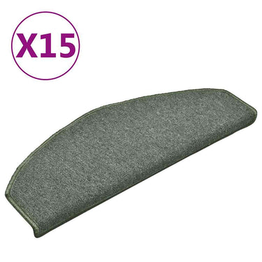 Vidaxl trapmatten 15 st 65x24x4 cm donkergroen halfrond groot