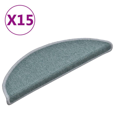 Vidaxl trapmatten 15 st 56x17x3 cm zeeblauw halfrond