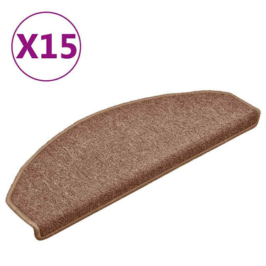 Vidaxl trapmatten 15 st 65x24x4 cm bruin halfrond groot