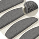 Vidaxl trapmatten 15 st 65x24x4 cm donkergrijs halfrond groot