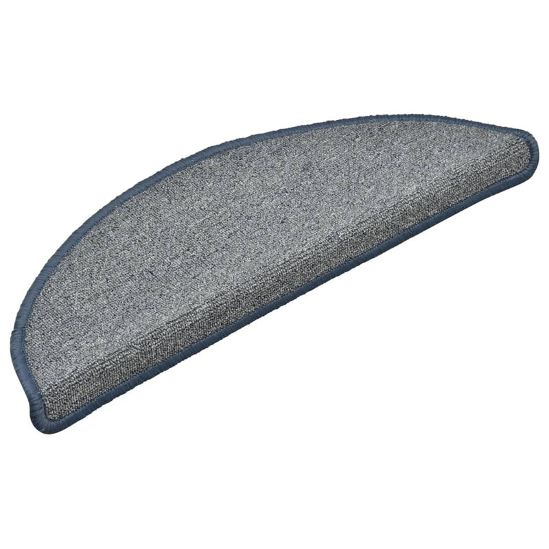 Load image into Gallery viewer, Vidaxl trapmatten 15 st 56x17x3 cm lichtgrijs en blauw halfrond
